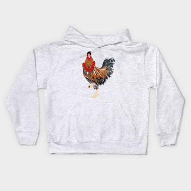 Elvis the Rooster Kids Hoodie by TheUndeadDesign
